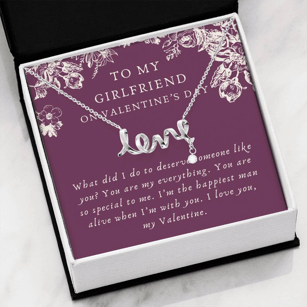 Scripted Love Necklace My Gift For My Girlfriend This Valentines Valentine Gifts For Her Soulmate Love