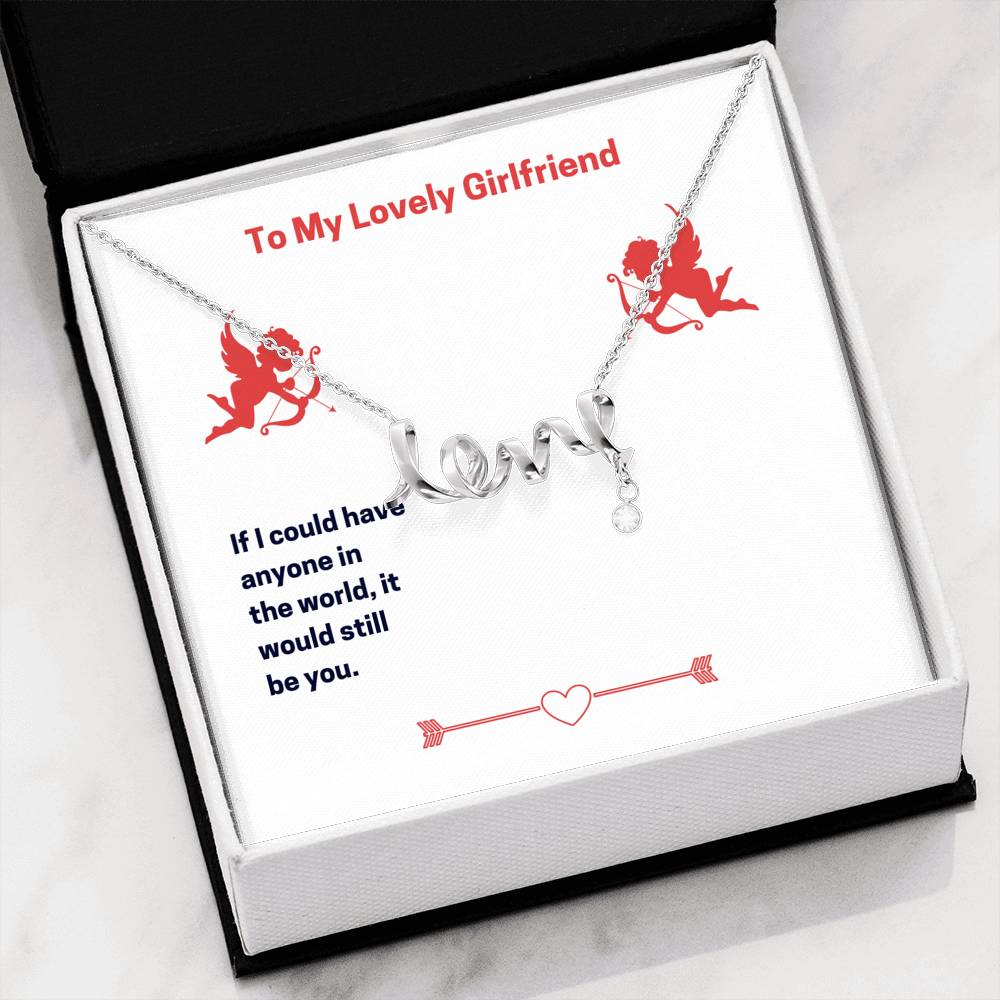 Personalized To My Girlfriend Necklace for Her Birthday Valentines Anniversary Gift Scripted Love Hearts Necklace for Women with Message Card