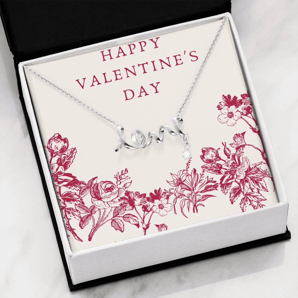 To My Valentine Necklace Gift For Wife Girlfriend Love Scripted Pendent From Husband Boyfriend On Valentine's Day Event