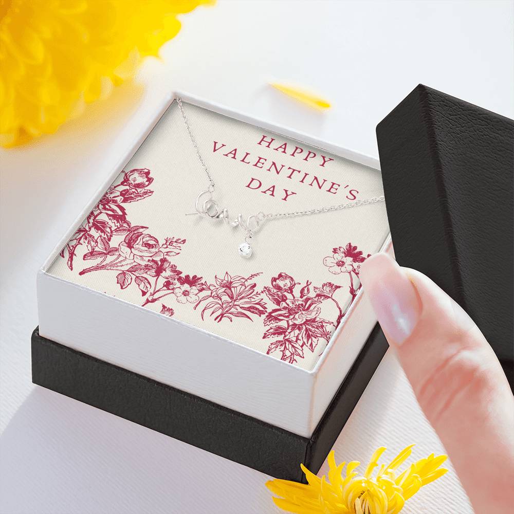 To My Valentine Necklace Gift For Wife Girlfriend Love Scripted Pendent From Husband Boyfriend On Valentine's Day Event
