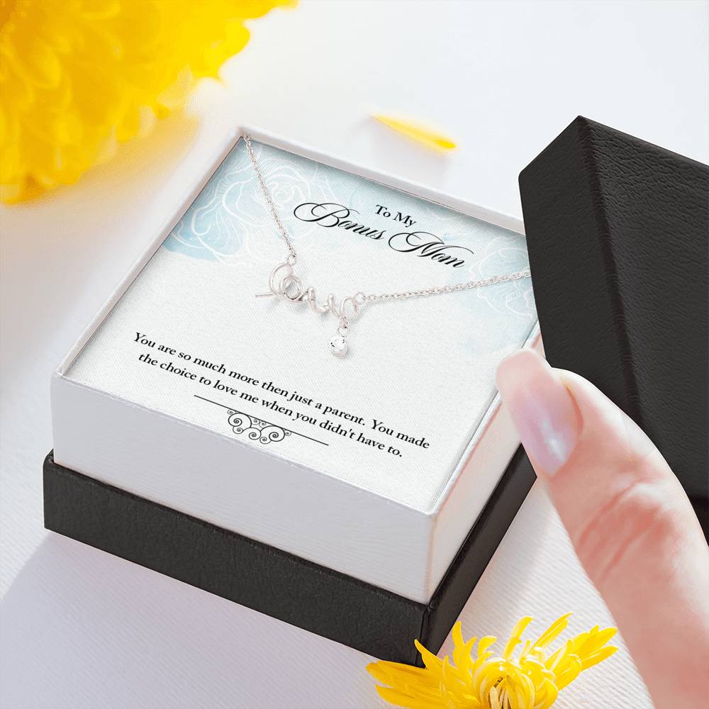 Personalized To My Mom Necklace for Her Birthday Valentines Mothers Day Gift to my Mom Scripted Love Necklace for Women with Message Card