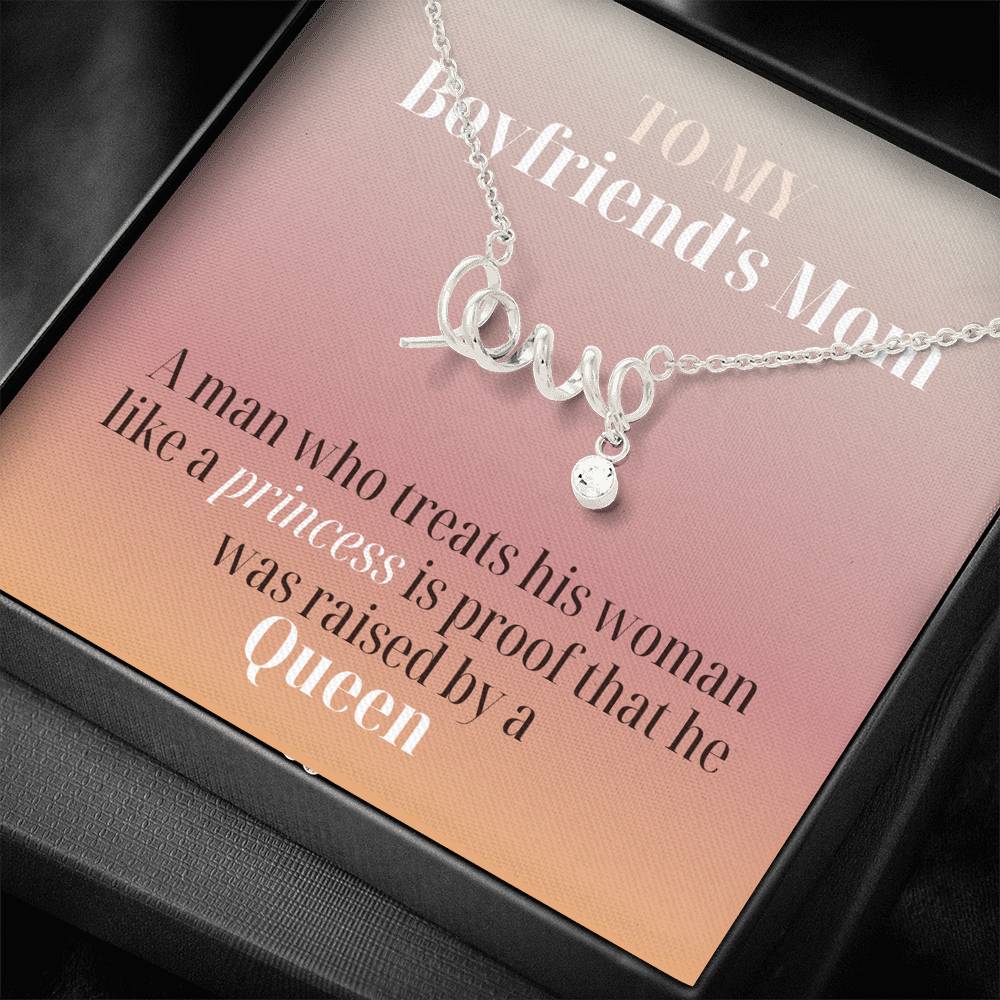 Love Scripted Mother's Day Pendent For Boyfriend's Mom On Mother's Day