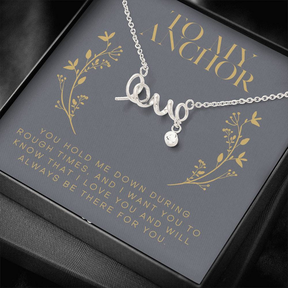 Necklace Gift To My Anchor Love Engraved To Mom Sister Wife Pendent Gift On Birthday Wedding Mother's Day