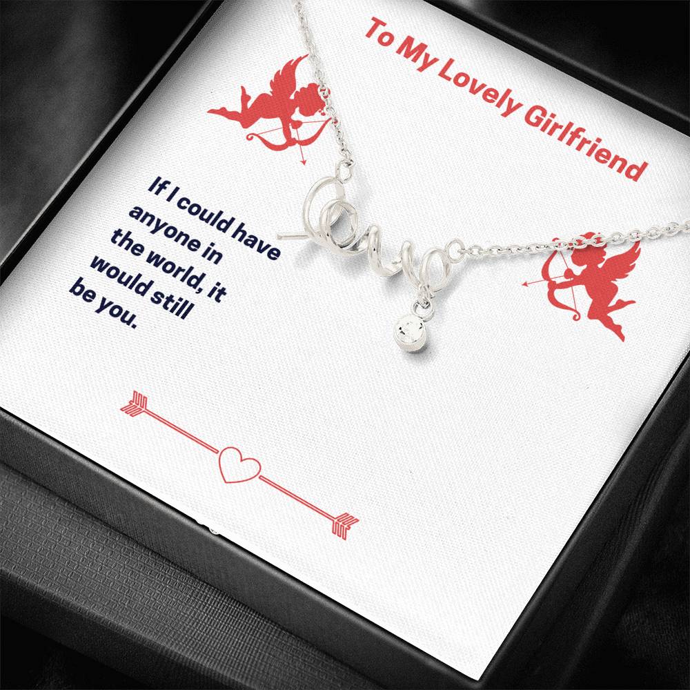 Personalized To My Girlfriend Necklace for Her Birthday Valentines Anniversary Gift Scripted Love Hearts Necklace for Women with Message Card