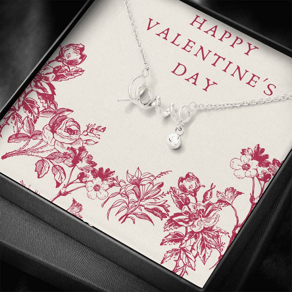 To My Valentine Necklace Gift For Wife Girlfriend Love Scripted Pendent From Husband Boyfriend On Valentine's Day Event