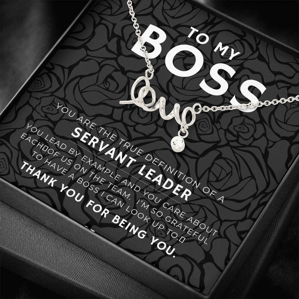 Personalized Love Scripted Necklace Gift For Boss