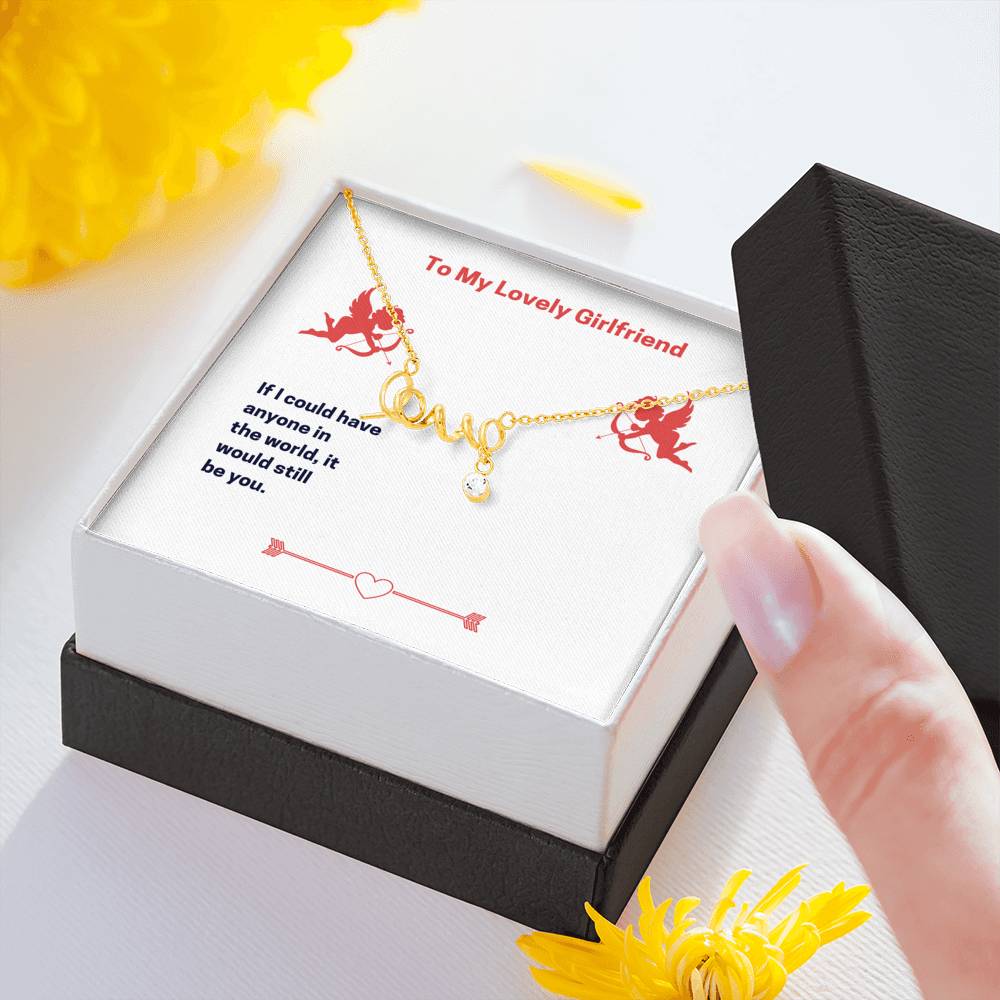 Personalized To My Girlfriend Necklace for Her Birthday Valentines Anniversary Gift Scripted Love Hearts Necklace for Women with Message Card
