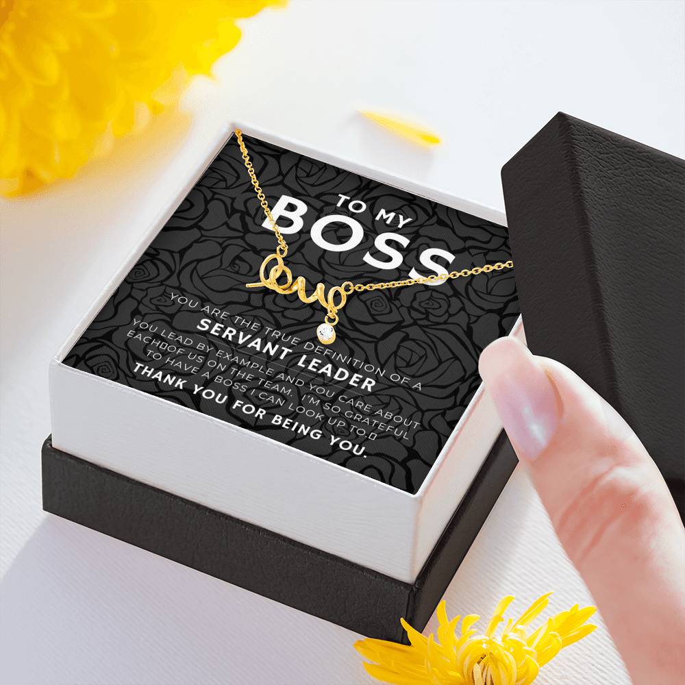 Personalized Love Scripted Necklace Gift For Boss