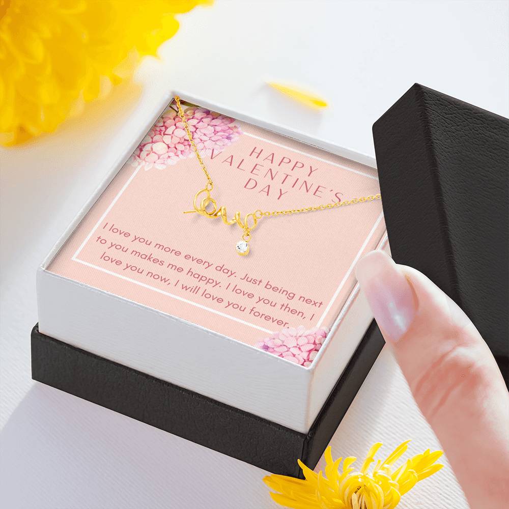 Love Scripted Necklace Gift For Wife Girlfriend On Valentine's Day Birthday Gift From Partner Husband