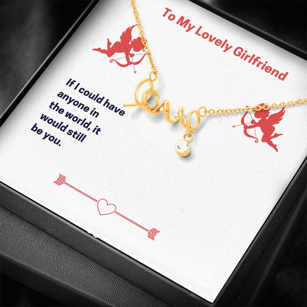 Personalized To My Girlfriend Necklace for Her Birthday Valentines Anniversary Gift Scripted Love Hearts Necklace for Women with Message Card