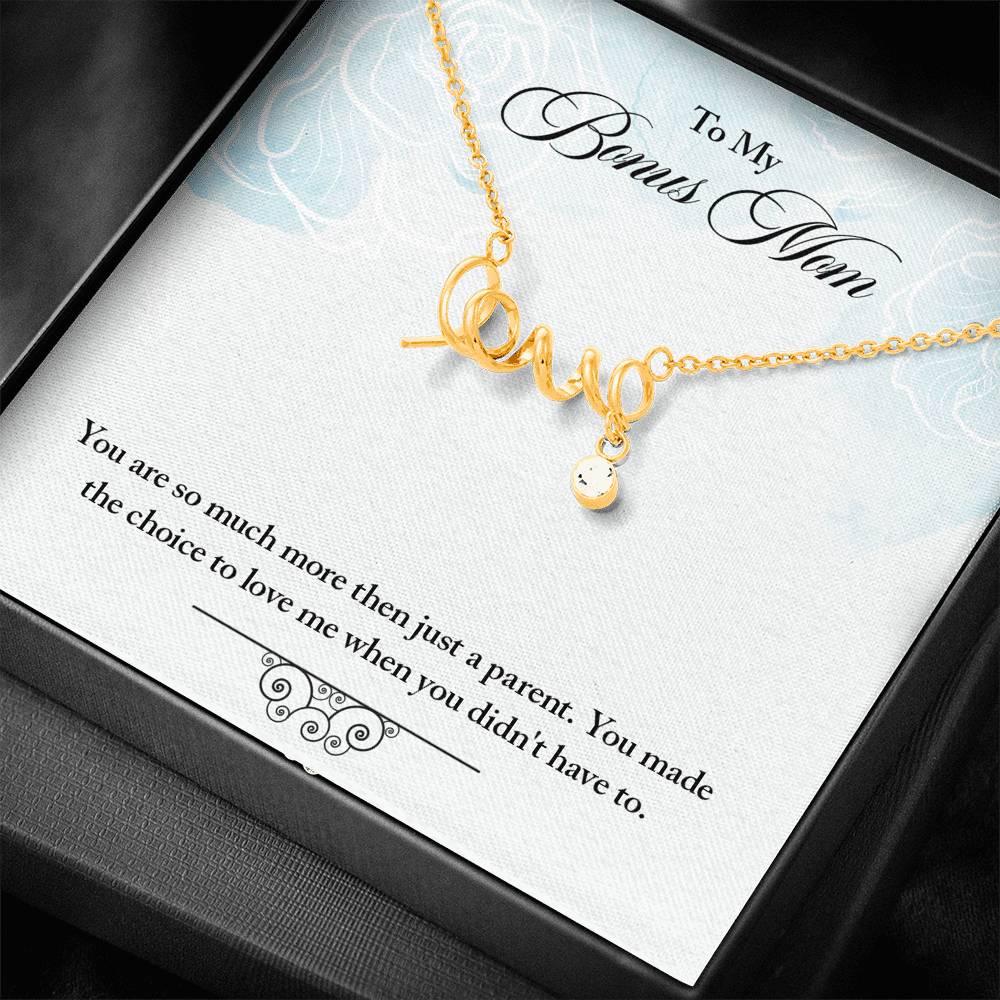 Personalized To My Mom Necklace for Her Birthday Valentines Mothers Day Gift to my Mom Scripted Love Necklace for Women with Message Card