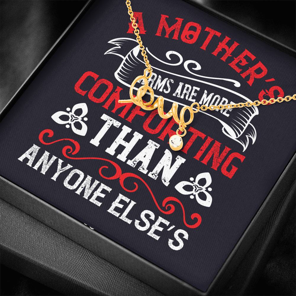 Personalized Gift Mother Necklace for Her Valentines Birthday Gift Scripted Love Necklace for Women with Message Card