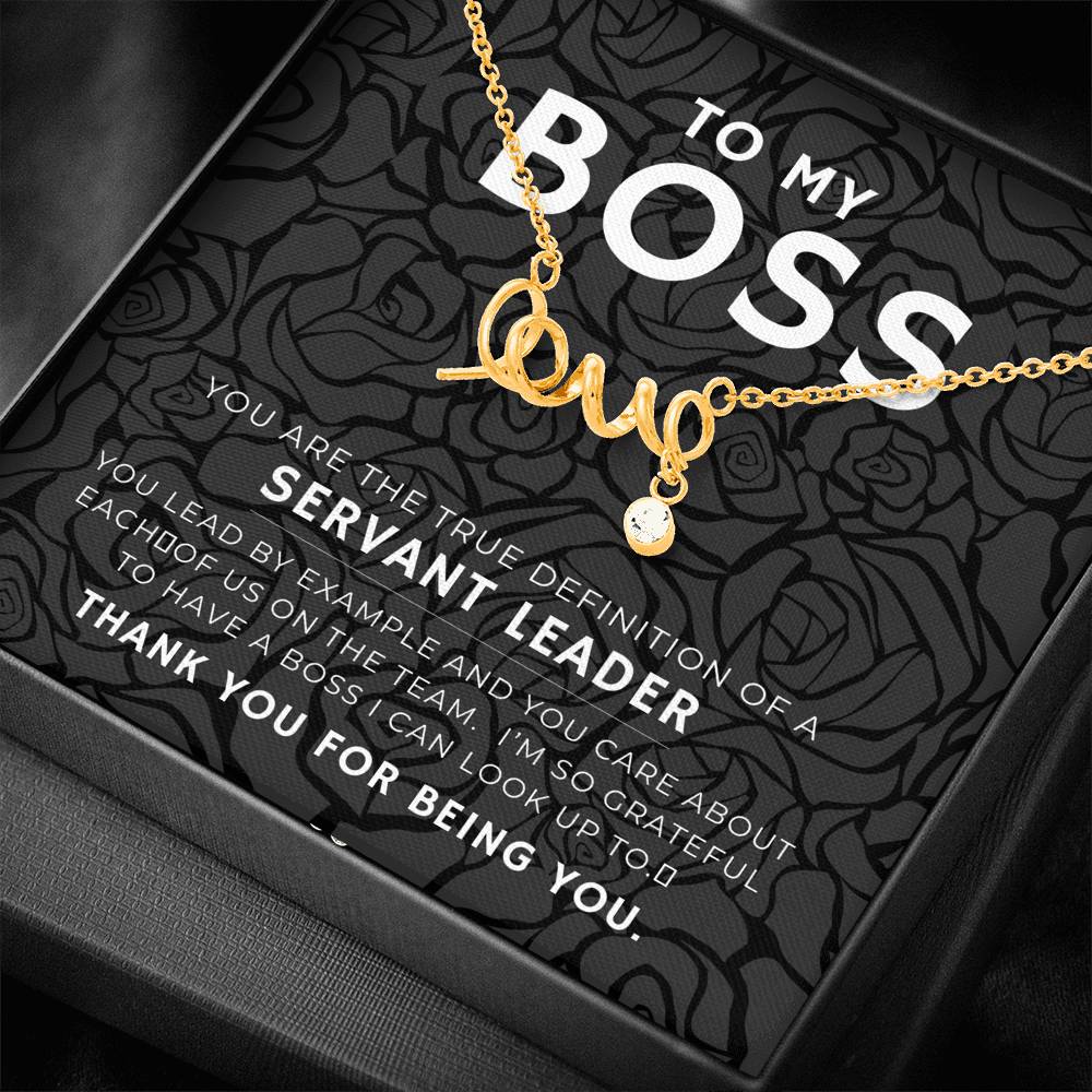 Personalized Love Scripted Necklace Gift For Boss