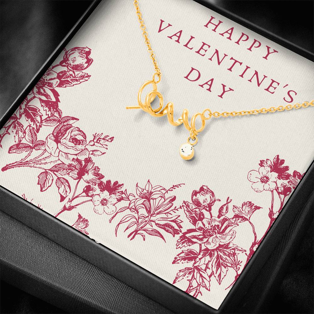 To My Valentine Necklace Gift For Wife Girlfriend Love Scripted Pendent From Husband Boyfriend On Valentine's Day Event