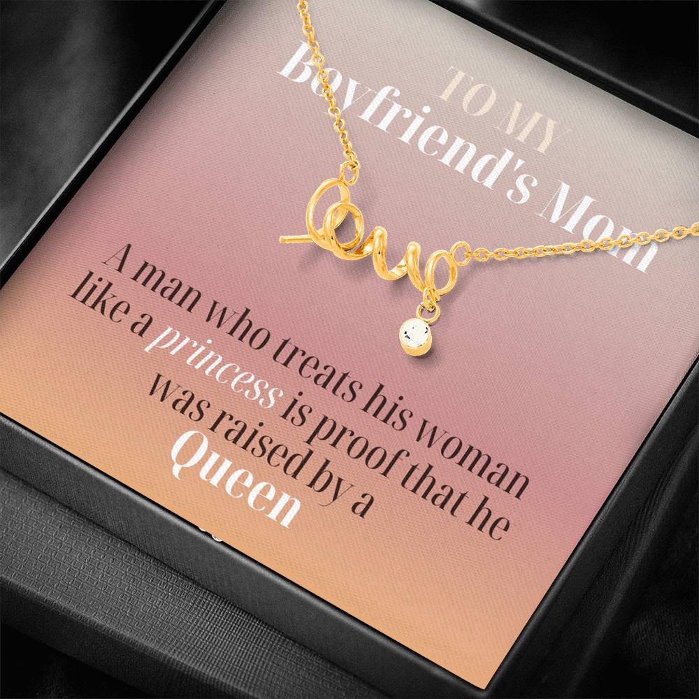 Love Scripted Mother's Day Pendent For Boyfriend's Mom On Mother's Day