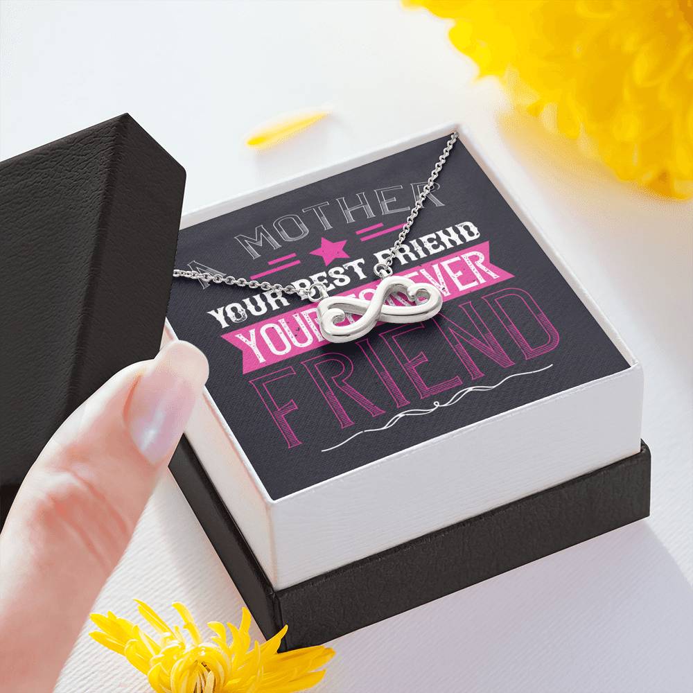 Personalized Gift Mother Necklace for Her Valentines Birthday Gift Infinity Hearts Necklace for Women with Message Card