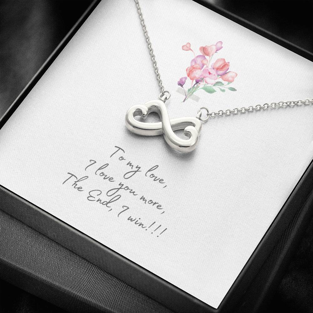 Personalized Wife Girlfriend Necklace for Her Valentines Birthday Gift Infinity Hearts Necklace for Women with Message Card