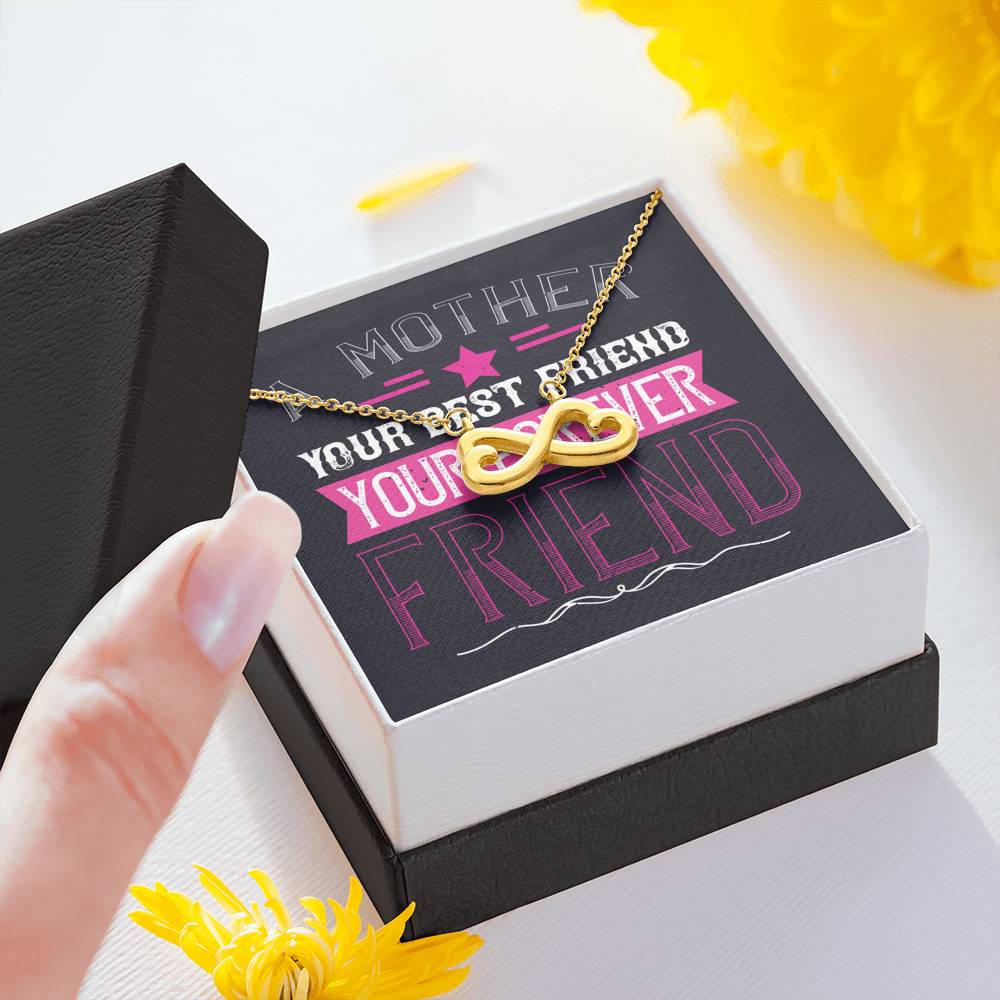Personalized Gift Mother Necklace for Her Valentines Birthday Gift Infinity Hearts Necklace for Women with Message Card