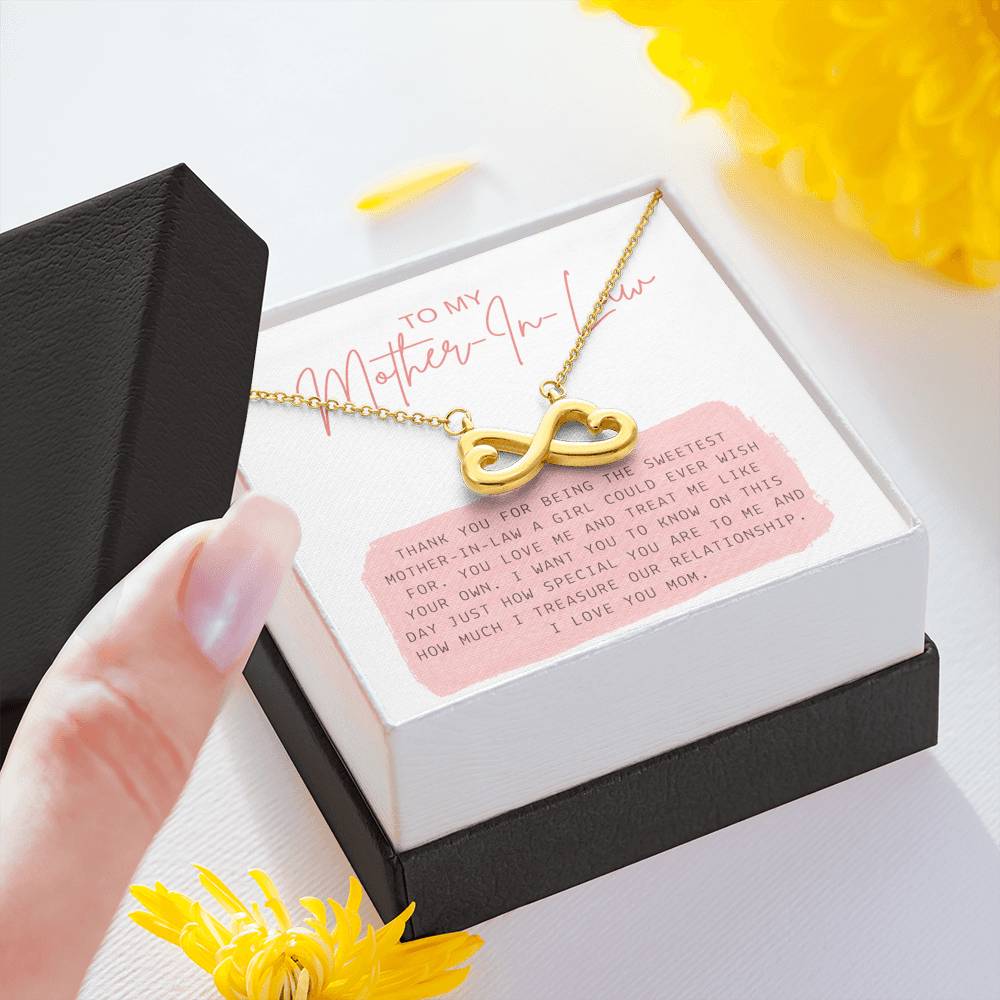 Personalized Necklace Gift for Women Infinity Heart Pendent To My Mother In Law On Birthday Mother's Day