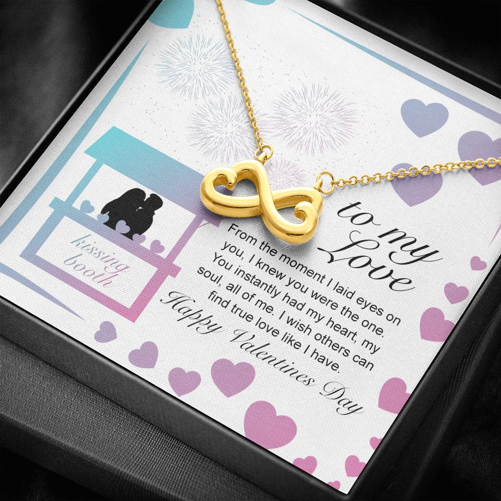 Personalized Wife Girlfriend Necklace for Her Valentines Birthday Anniversary Gift Infinity Hearts Necklace for Women with Message Card