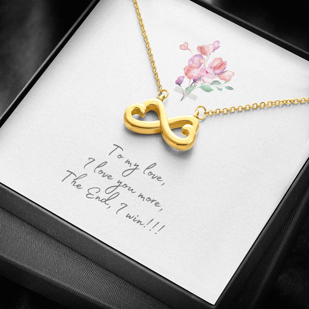 Personalized Wife Girlfriend Necklace for Her Valentines Birthday Gift Infinity Hearts Necklace for Women with Message Card