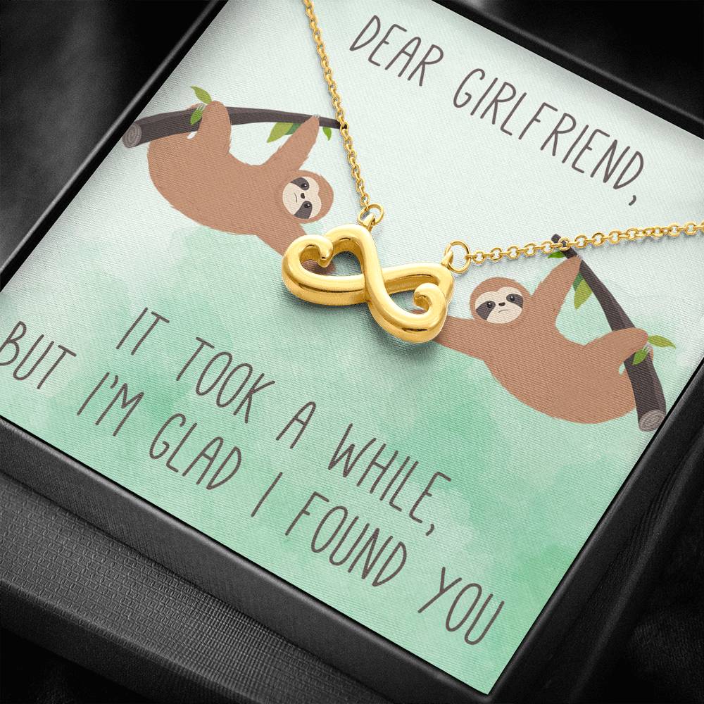 Personalized To my Girlfriend Necklace for Her Valentines Birthday Anniversary Gift Infinity Hearts Necklace for Women with Message Card
