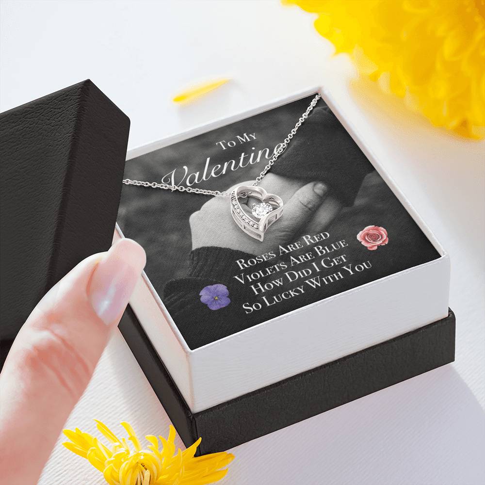 Valentine's Day Personalized Necklace Gift To My Wife Girlfriend On Birthday Wedding Engagement Gift With The Message Card