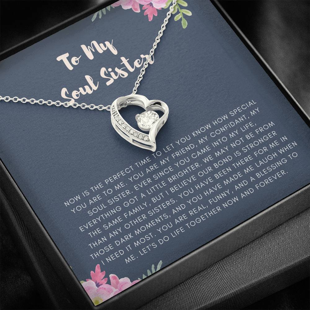 Necklace Gift For Women On Birthday Graduation Wedding Gift To My Soul Sister Cousin Friend With The Message Card From Sister Friend