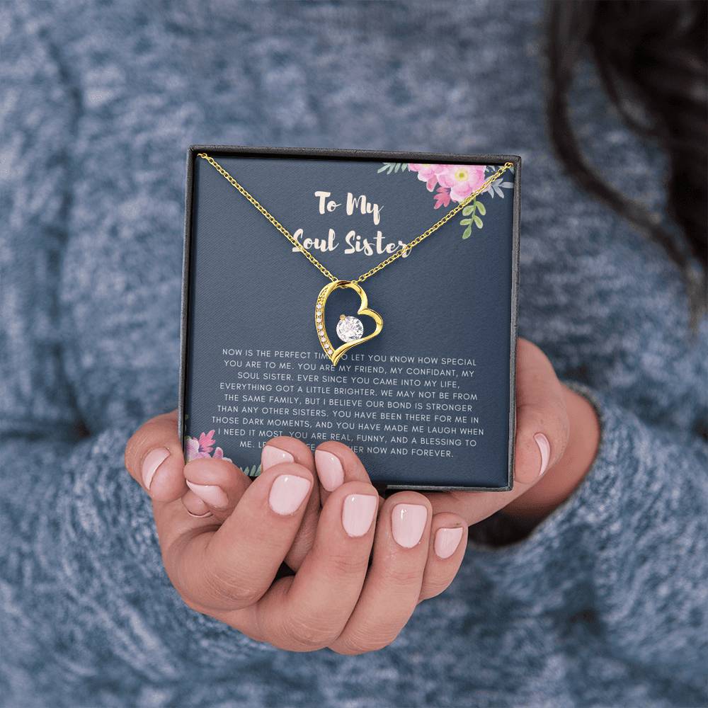 Necklace Gift For Women On Birthday Graduation Wedding Gift To My Soul Sister Cousin Friend With The Message Card From Sister Friend