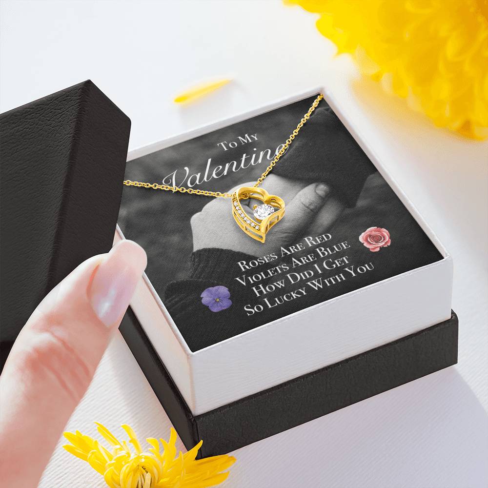 Valentine's Day Personalized Necklace Gift To My Wife Girlfriend On Birthday Wedding Engagement Gift With The Message Card