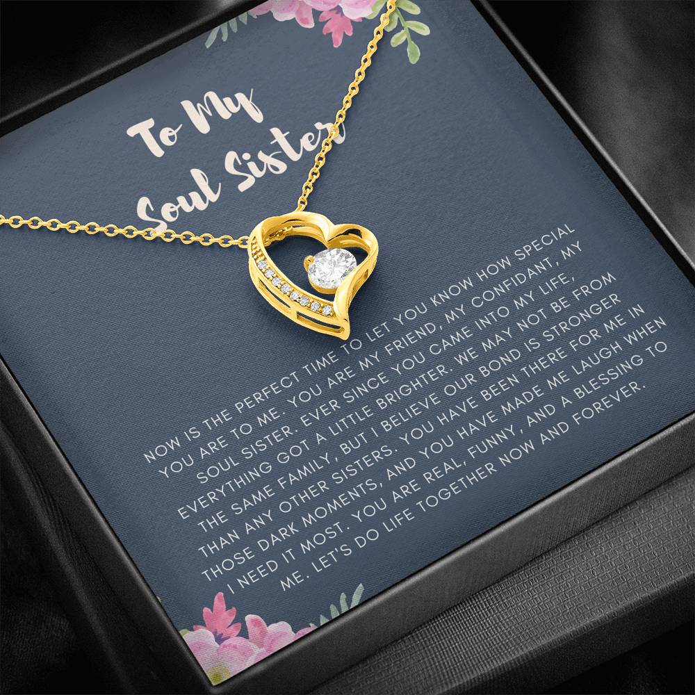 Necklace Gift For Women On Birthday Graduation Wedding Gift To My Soul Sister Cousin Friend With The Message Card From Sister Friend