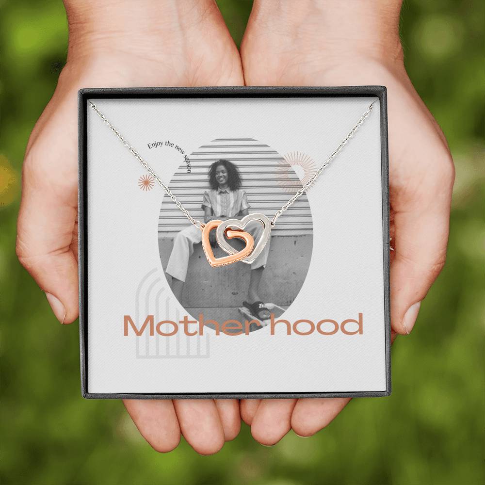 Personalized Gift Mother Necklace for Her Valentines Birthday Gift Interlocking Hearts Necklace for Women with Message Card