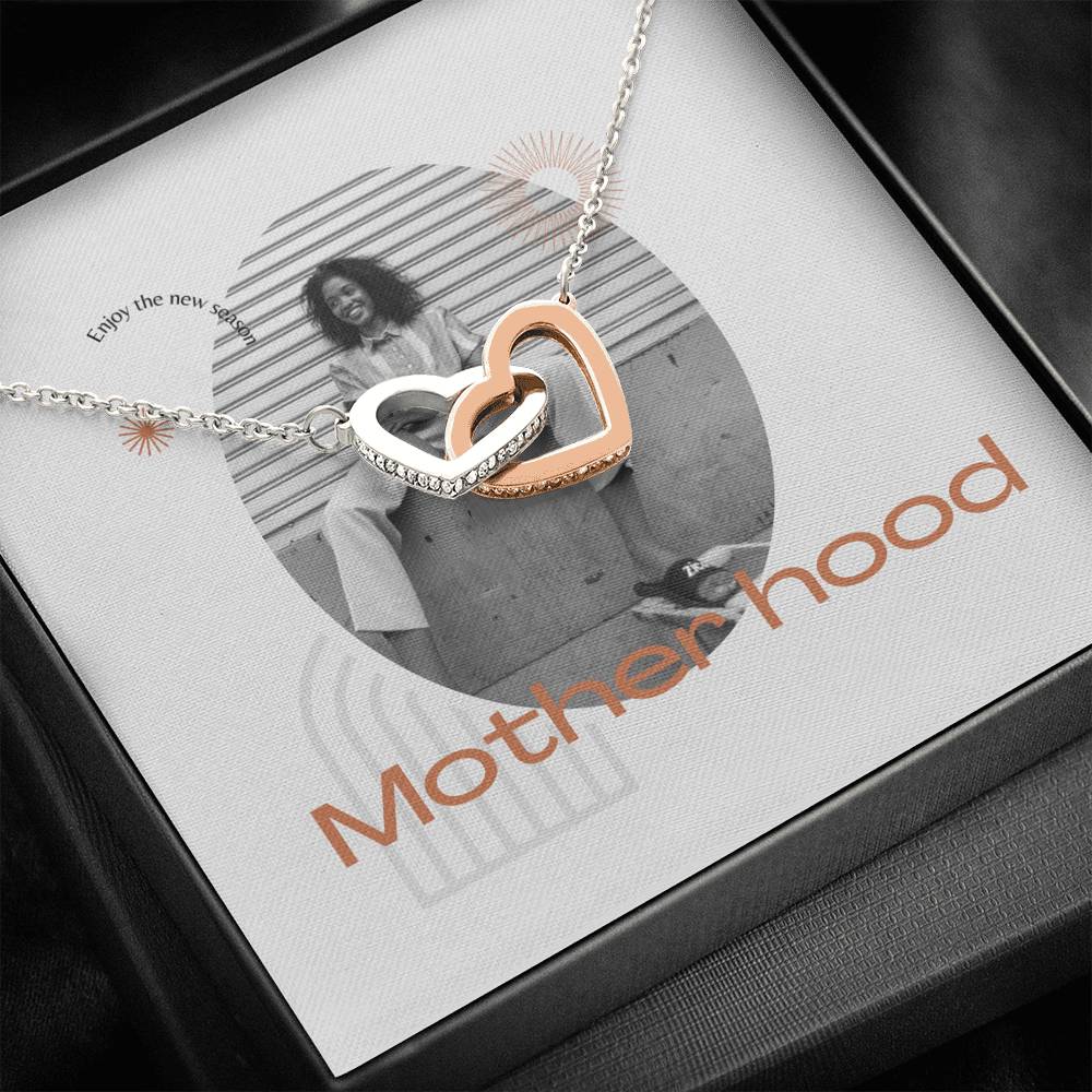 Personalized Gift Mother Necklace for Her Valentines Birthday Gift Interlocking Hearts Necklace for Women with Message Card