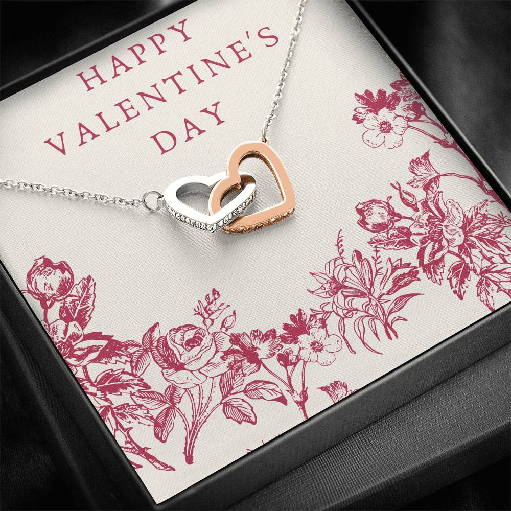 To My Girlfriend Future Wife Necklace Forever Love Bond Interlocked Heart Pendent On Valentine's Day