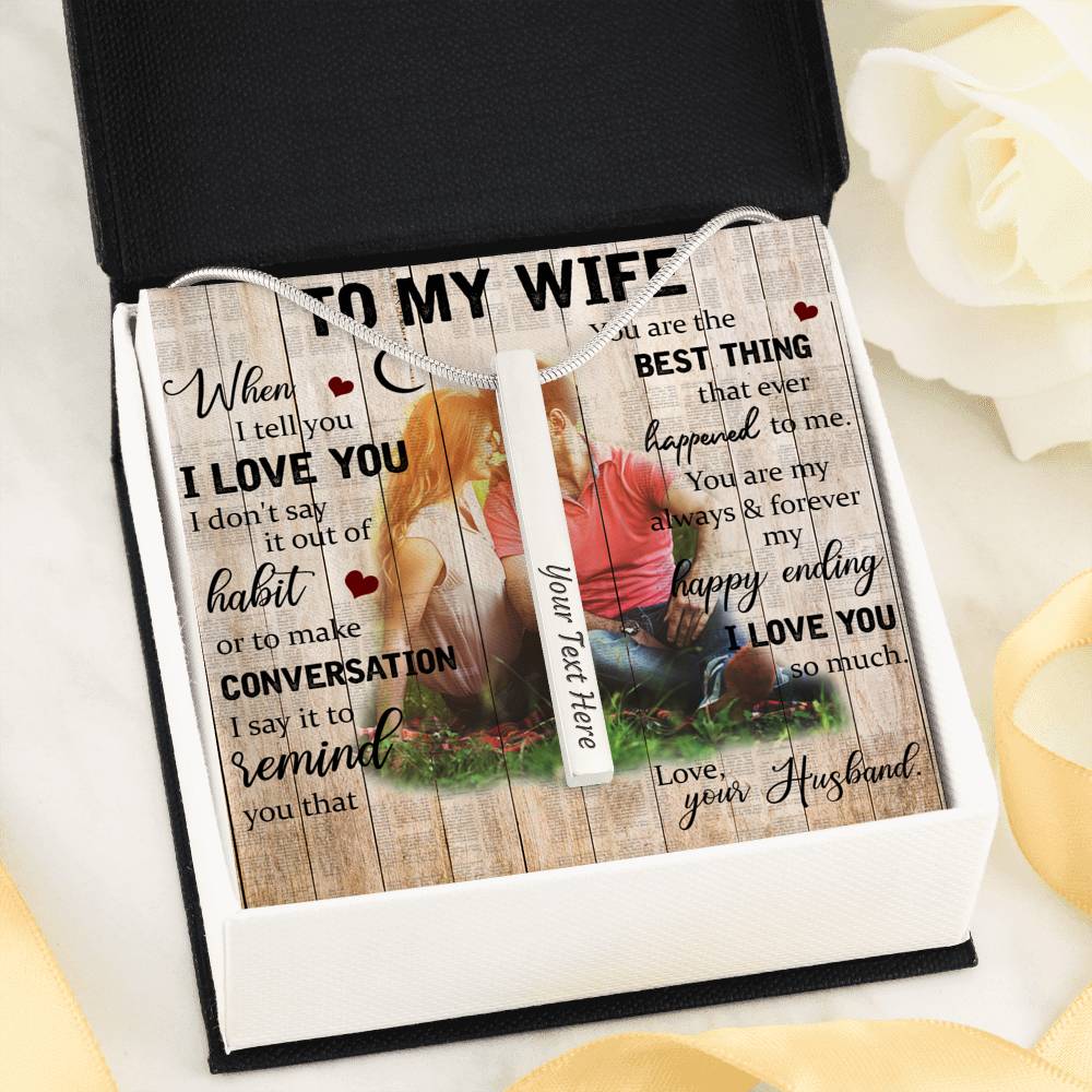 To My Wife Bar Necklace