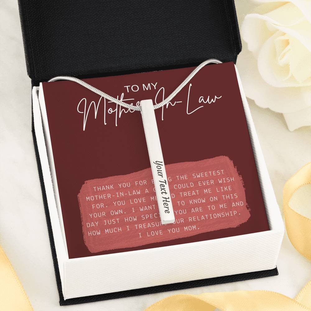 Vertical Stick Love Necklace Pendant Chain Gift Silver Sterling Custom Texted Back And Front