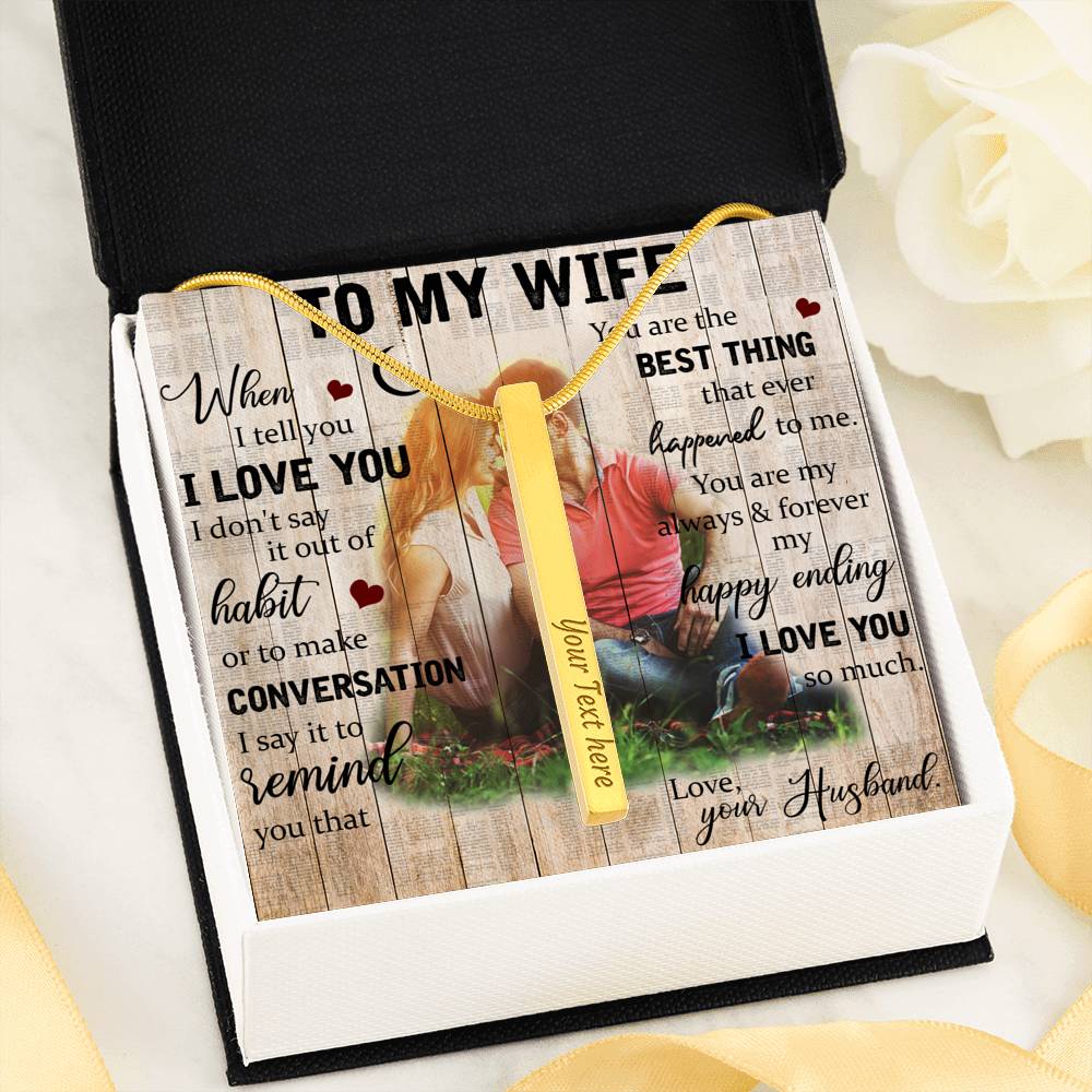 To My Wife Bar Necklace