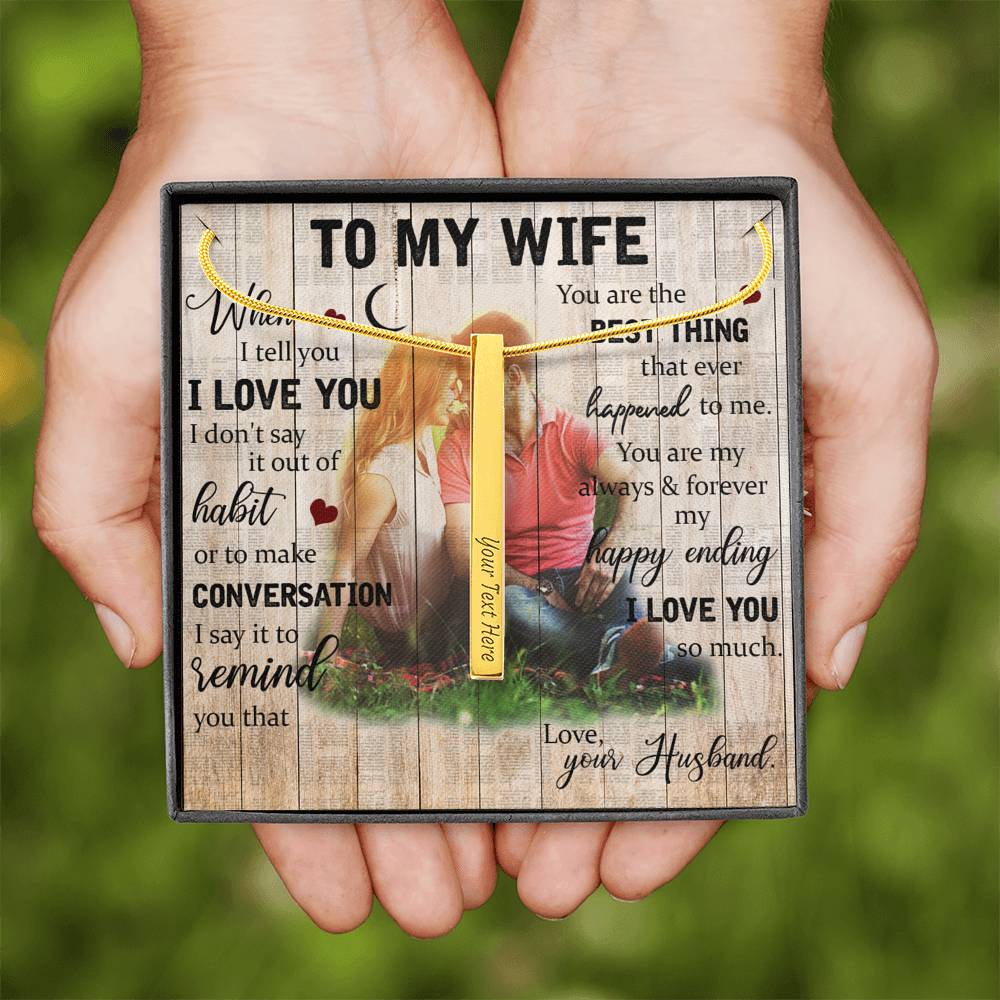To My Wife Bar Necklace
