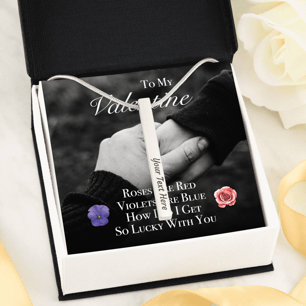 Personalized Necklace Gift To My Valentine Customized Text Pendent On Valentine's Day Birthday Wedding Gift With The Message Card