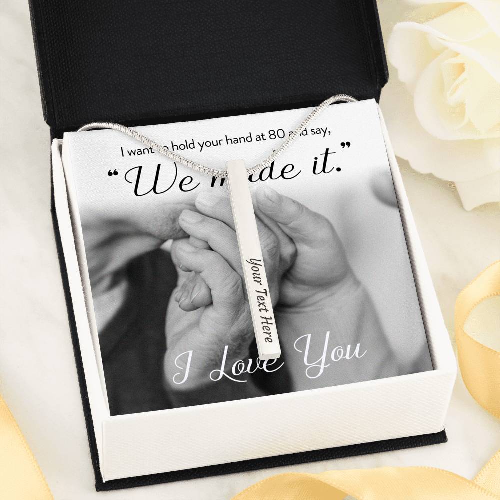 To My Mom Mother In Law Fiancée Wife From Husband Fiancé Daughter Son Customized Text Necklace Gift With The Message Card