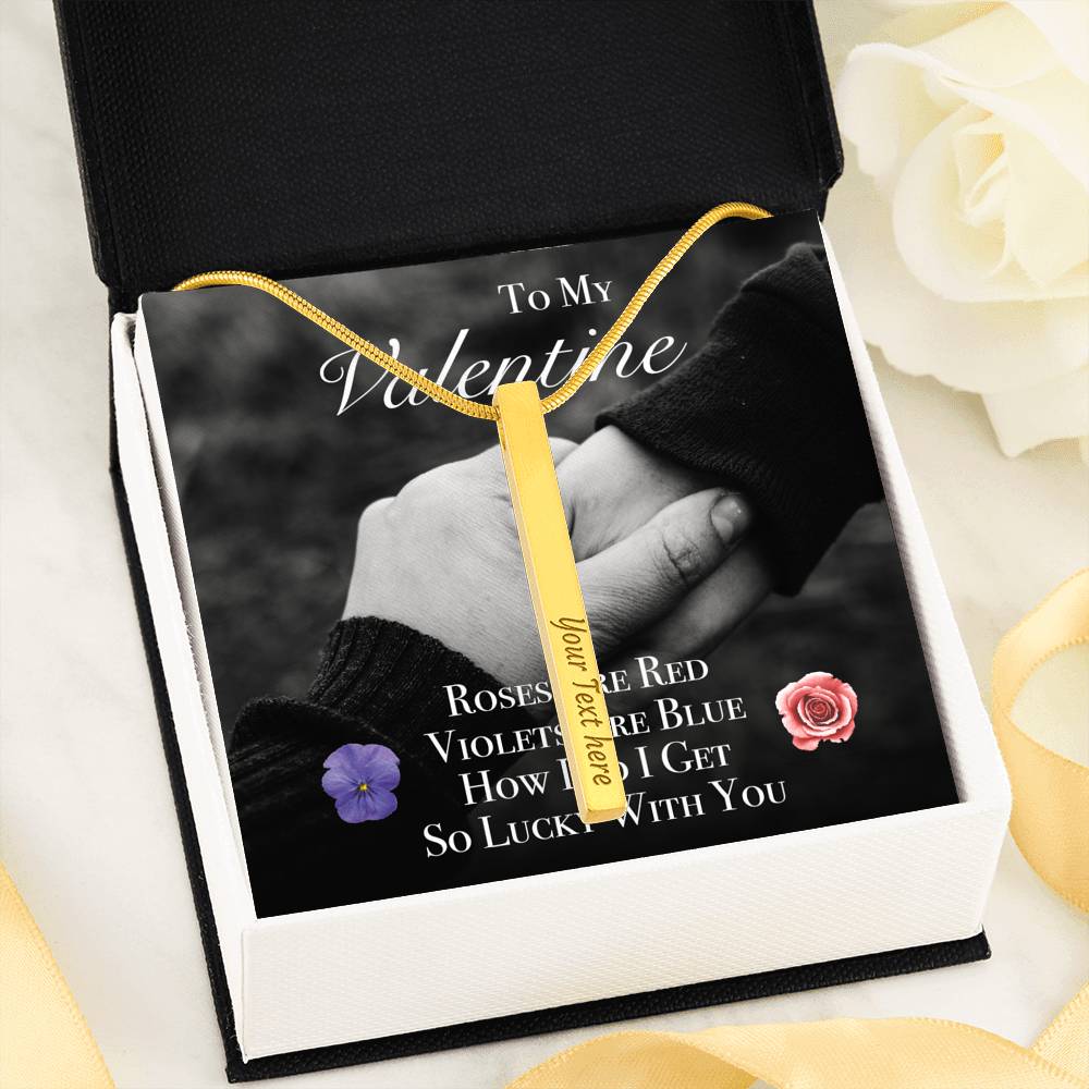 Personalized Necklace Gift To My Valentine Customized Text Pendent On Valentine's Day Birthday Wedding Gift With The Message Card