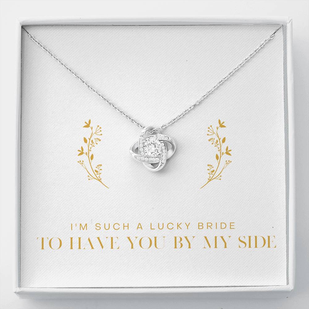 To My Dear Bridesmaid Bestfriend BFF Bestie Soul Sister Friends Forever For Wedding Accessory Gift From Bride & Groom Silver Necklace Gift