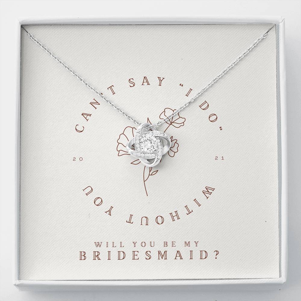 Personalized Necklace Gift For Women Love Knot Pendent Gift To my Bridesmaid On Bridal Shower