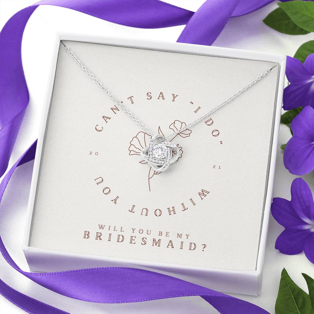 Personalized Necklace Gift For Women Love Knot Pendent Gift To my Bridesmaid On Bridal Shower