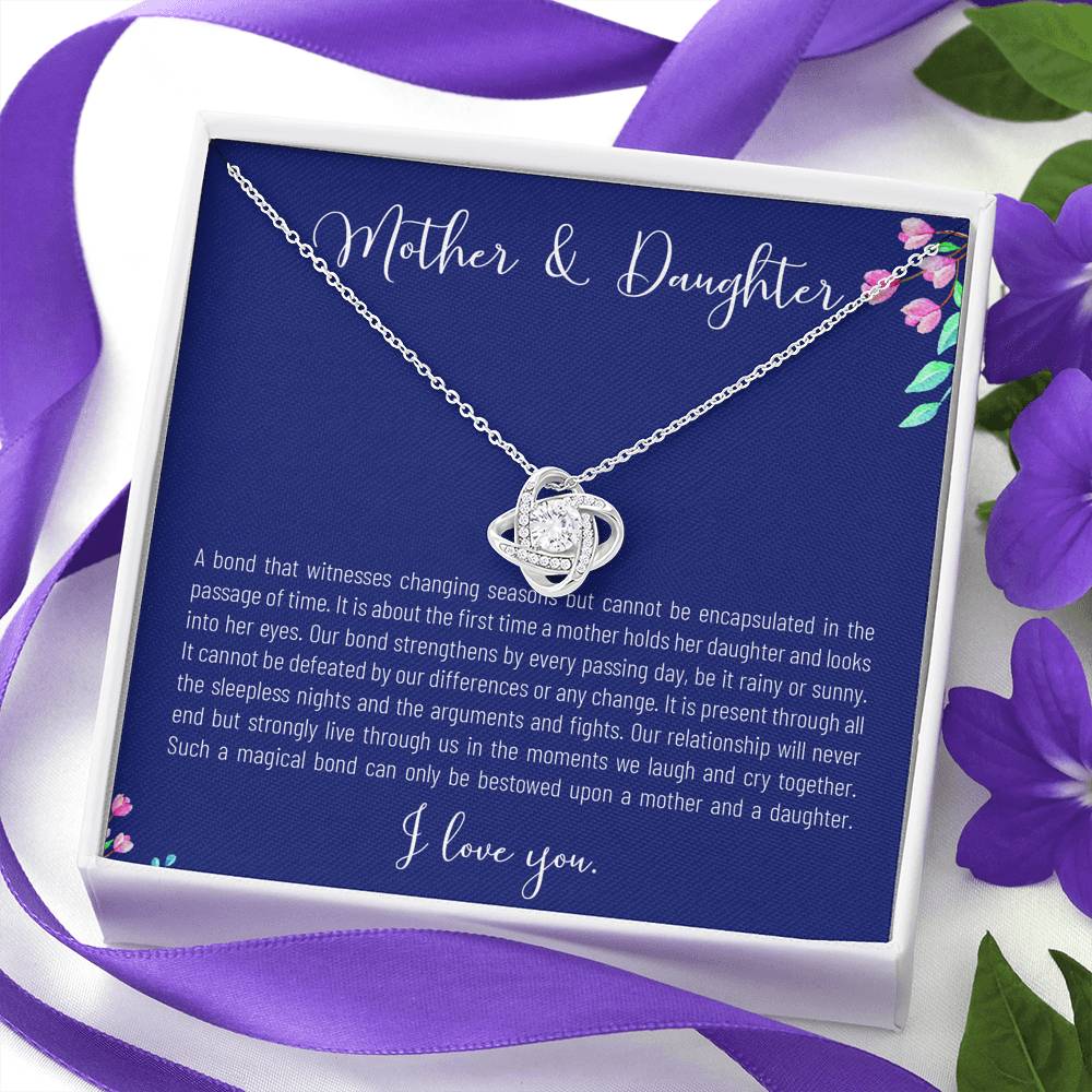 Personalized Necklace For Mother Daughter Love Bond Pendent Gift With The Message Card On Birthday Daughter's Day Mother's Day Gift