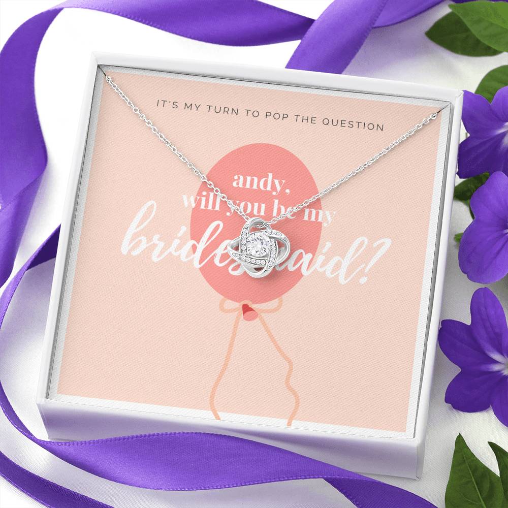 Tie the Knot Jewelry, Bridesmaid Gift Box Proposal, Gift for Bridesmaids, Engagement Gift, Personalized Initial Bridesmaid Gift, Gift for Bridesmaids, Enagement Gift,