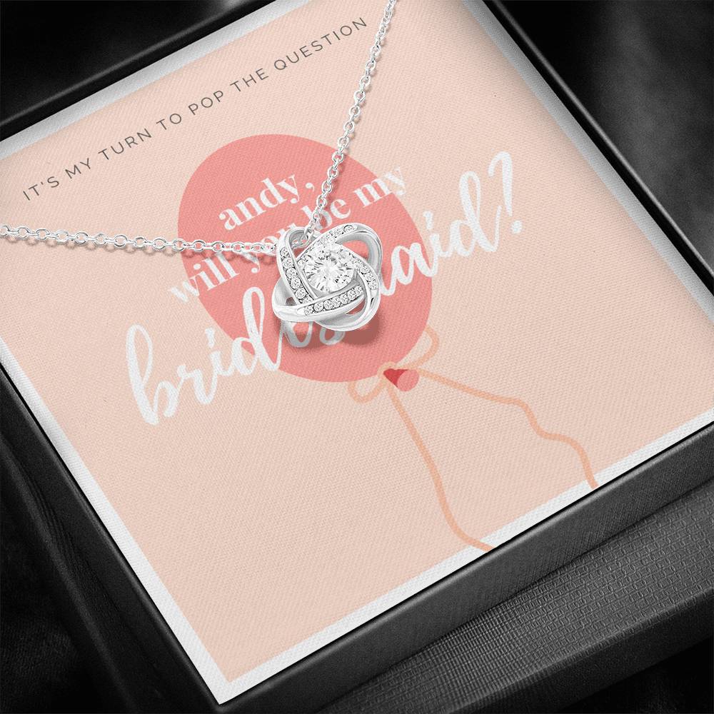 Tie the Knot Jewelry, Bridesmaid Gift Box Proposal, Gift for Bridesmaids, Engagement Gift, Personalized Initial Bridesmaid Gift, Gift for Bridesmaids, Enagement Gift,