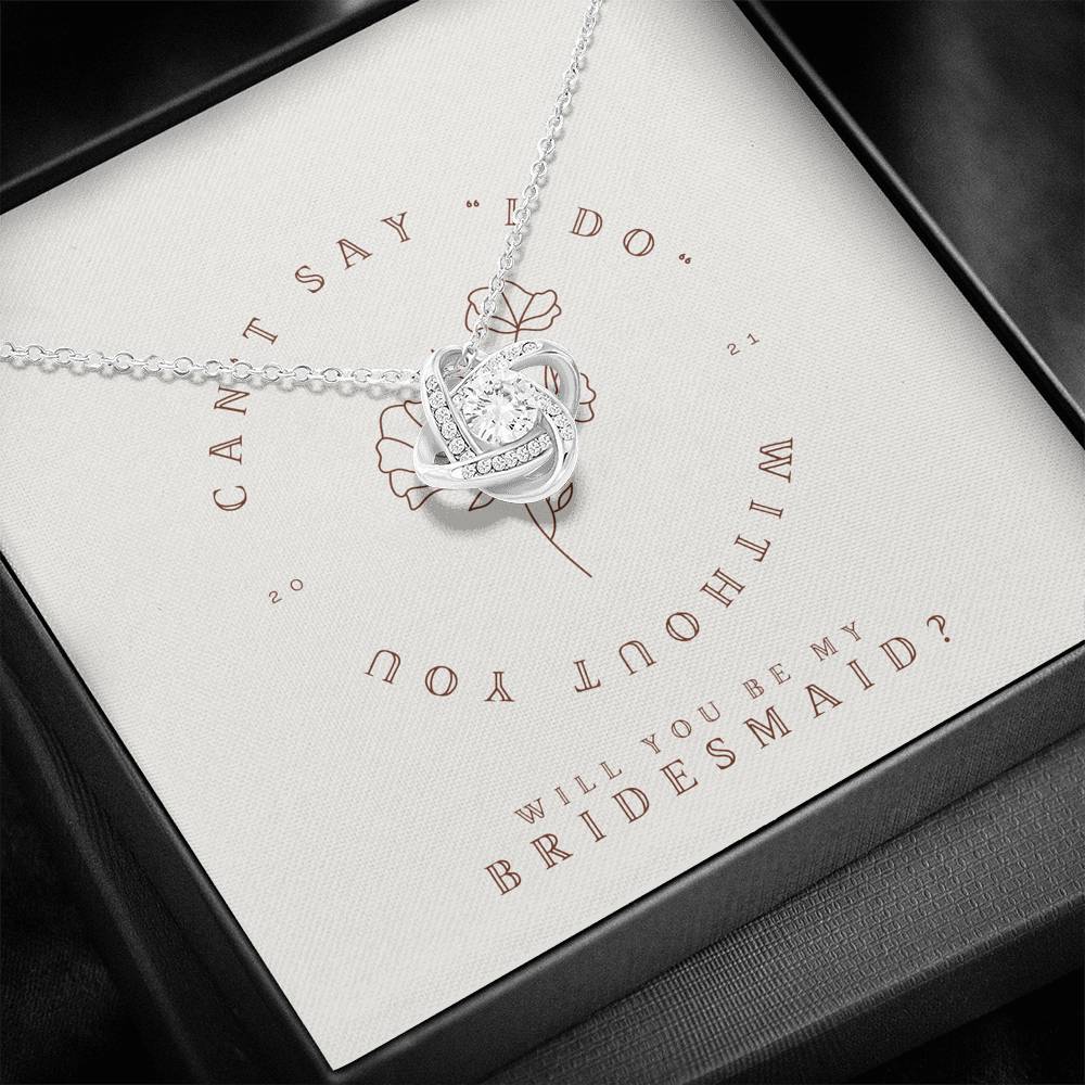 Personalized Necklace Gift For Women Love Knot Pendent Gift To my Bridesmaid On Bridal Shower