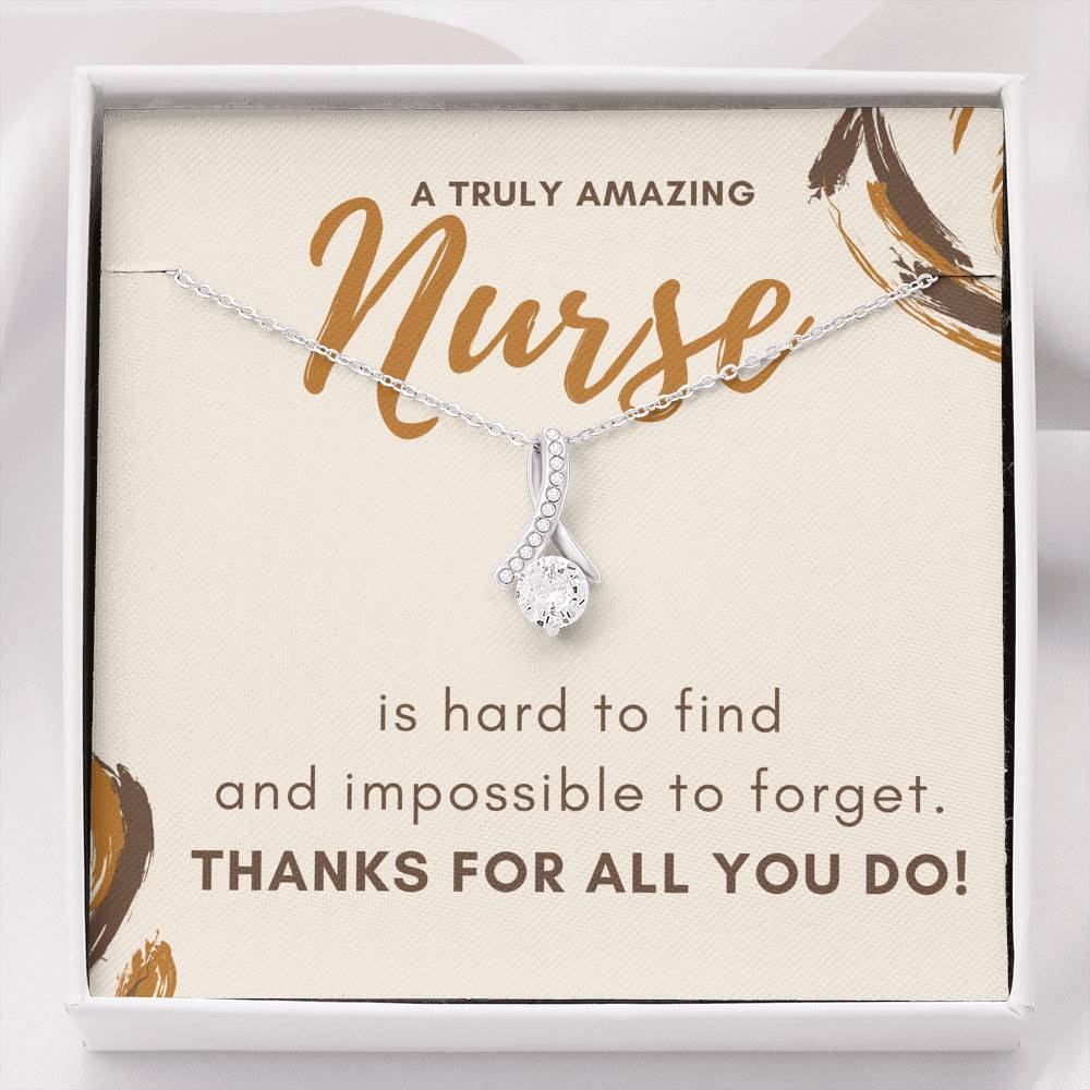 Nurse Appreciation Gift Petite Ribbon Necklace For Nurse