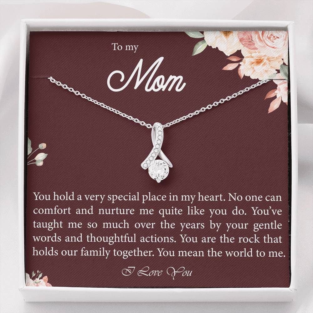 Mother's Day Petite Ribbon Necklace Gift For Mom